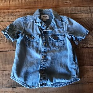 Old Navy Denim Shirt Sleeve Button Up